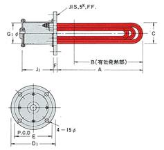 プラグヒーター・フランジヒーター（防爆対応可能） 液体・気体の加熱・保温に最適。熱効率100％ 防爆仕様トレースヒーターなど、各種対応  シーズヒーターと取付金具（フランジ等）の組合せによる、最もシンプルなヒーターです。 液体・気体・低温溶融金属等の加熱体として、直接加熱物に投入加熱する熱効率の高いヒーターです。  プラグヒーター：液体に浸して使用するネジ込み式のヒーター フランジヒーター：シーズヒーターをＵ字加工し、板フランジに溶接したヒーター 防爆仕様も含む柔軟なカスタム製作 日本電熱では、シーズヒーターからの一貫製作により、多種多様な材質にて、大型熱交換器におよぶまで、柔軟にカスタム製作対応可能です。 マイカ系ヒーター、防爆仕様トレースヒーター等、各種対応しております。 熱電対および温度制御装置、システムアップに付きましても、カスタム仕様にあわせてご提案が可能です。  プラグヒーター（フランジヒーター） プラグヒーター フランジヒーター（プラグヒーター） フランジヒーター プラグヒーター プラグヒーター 製品特徴 熱効率100％ 液体の中に直接ヒーターを投入するため、熱効率100％です。 投込みヒーターは２タイプ 投込みヒーターはメッキ槽のように上部から投げ込んで使用するものと、タンクなどの側面、または底面よりフランジで取り付ける２タイプがあります。 用途別に各種ご用意 フランジ式、ねじ込み式、上部からの投入式など、用途別に取り付け方法に対応し、各種ご用意が可能です。 端子保護キャップも各種ご用意 端子保護キャップの構造については防爆対応構造、防滴型、その他の特殊なキャップも取り付けが可能です。ご相談ください。 特殊材質パイプに対応 特殊材質のパイプも製作が可能です。ご相談ください。  防爆対応など特殊規格に対応 熱媒ボイラー、蒸気ボイラー、各種槽内の液体加熱、熱交換器、圧力容器、防爆型電気加熱器の熱源など、ご希望に応じて製作可能です。 製品の導入分野 家電製品	電気釜、オーブン・レンジ、アイロン、電気ポット、ホットプレート等 業務用装置	電気窯、オーブン、電気炉、鋳込みパーツ、プレス常盤、空調／冷暖房装置、厨房機器等 産業用機器	タンク加熱、薬液加熱・保温、低融点金属溶解、押出し成型機、バルブ／配管保温・加熱 加熱・保温	石油化学他工業用途（パイプライン・貯蔵タンクの配管・水道管・排水管・機器／装置類の保温、凍結防止、霜取り等） 半導体・液晶系製造工程、医薬品製造工程、医化学機器、鉛・ハンダ・亜鉛・アルミ等の溶解・加温（押出しビレット等の加熱）等 乾燥	塗装・木材・食料品・農林畜産・生ゴミ・汚泥等 その他	金属体への密着・埋め込み・鋳込み ヒートシールバー、プレス熱板、T-ダイ、諸機械、医療機器、光学機器、金型、LABO機等 押出し機シリンダー加熱等円筒形状物への加熱 薬液槽加熱等、ストリップヒーターを貼り付けて加熱等 熱板への組込み可能 製品の用途例 プラグヒーター・フランジヒーター（底側面に装着） 底側面に装着 ヒーターを底側面に装着し液体の直接加熱を行います。 プラグヒーター・フランジヒーター（二重タンクによる間接加熱） 二重タンクによる間接加熱 直接投入不可能な液体加熱の場合は、二重タンクにて間接加熱します。 プラグヒーター・フランジヒーター（温水器） 温水器 熱いお湯を手軽に供給できる温水器となります。 プラグヒーター・フランジヒーター（タンク上部の活用） タンク上部の活用に ヒーターをタンクの底部にまとめて取付ければ、上部は自由に使えます。 プラグヒーター・フランジヒーター（パイプ内の液体加熱） パイプ内の液体加熱 配管されたパイプの途中に挿入して、パイプ内の液体を加熱します。 プラグヒーター・フランジヒーター（半田溶融槽用） 半田溶融槽用 耐蝕性被覆や鋳込式構造による用途の一例で半田溶融槽用に使用されているヒーターです。 プラグヒーター・フランジヒーター（熱媒油、重油ボイラー等に投込み加熱） 熱媒油、重油ボイラー等 熱媒油、重油ボイラー等のタンクにも安全に高性能な加熱を行います。 プラグヒーター・フランジヒーター（投込み加熱） 投込み加熱 タンク上部より投入して加熱出来ます。ヒーターは底部のみでなく、立上り部の発熱も可能です。 プラグヒーター、フランジヒーター（熱媒油加熱用ヒーター） 熱媒油加熱用ヒーター 熱媒油加熱用ヒーター。ご希望に応じ製作いたします。（フランジヒーター） プラグヒーター、フランジヒーター（丸型タンク加熱） 丸型タンク加熱 最適な金属を保護パイプとして使用し、液体・薬品による侵食の不安もありません。 プラグヒーター・フランジヒーター（蒸気発生装置） 蒸気発生装置 蒸気発生装置等に使用される温水用ヒーターの一例。 プラグヒーター・フランジヒーター（高性能かつ清潔な発熱体） 高性能かつ清潔な発熱体 恒温槽、蒸留器等の高性能で清潔な発熱体となります。 標準標準製品OH-P型（プラグヒーター・フランジヒーター）